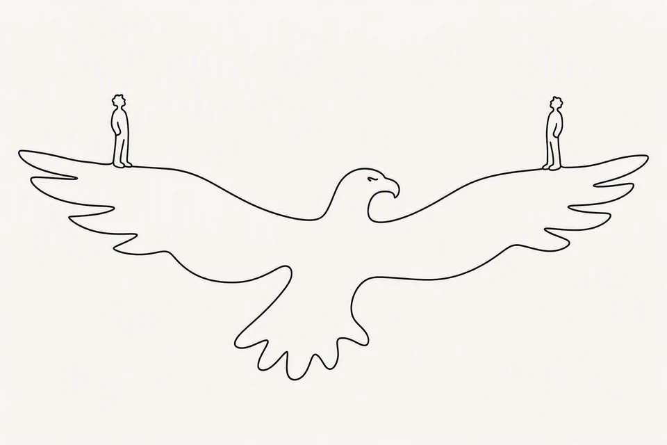 Bible illustration for Exodus 19:4–6. A great bird carries or supports two people.
